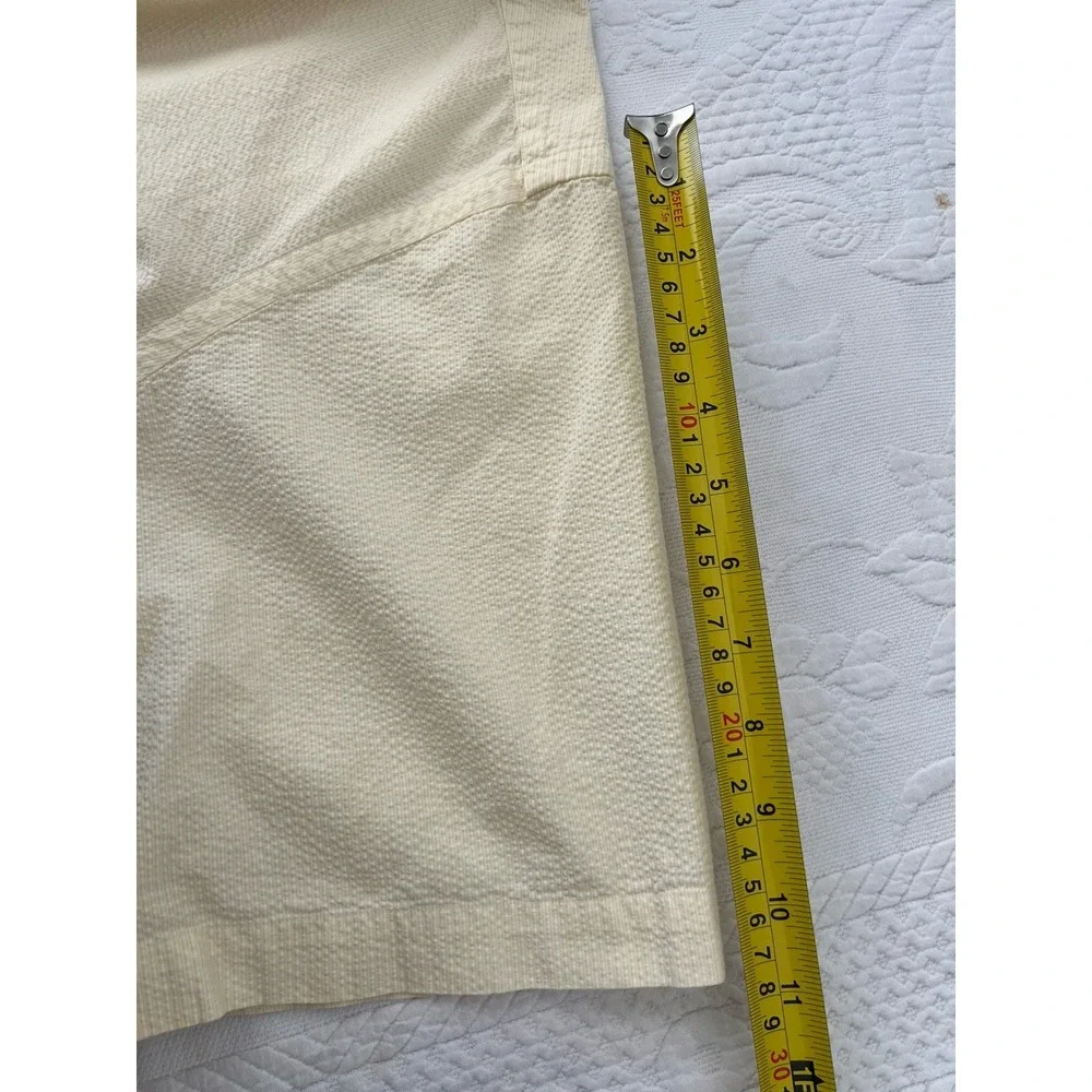 Vintage Ralph Lauren Blake Seersucker Shirt Mens L Yellow Short Sleeve Blue Pony